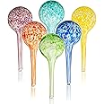 Wyndham House, 6 Piece Small Watering Globe Set, Colorful Hand-Blown Glass Plant Watering System
