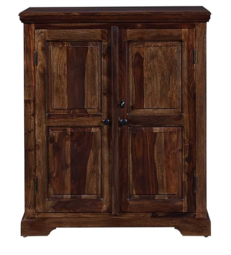 Solid Wood Bar Cabinet in Provincial Teak Finish