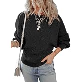 Dokotoo Women's Sweaters Off The Shoulder 2025 Fall Batwing Casual Loose Fashion Sweater Pullovers