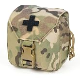 Tactical Blow Out MOLLE Ifak Pouch with Detachable Loop Cross Recognition. | Small Individual First Aid Quick Releas Medical Trauma Emergency MOLLE MED Bag