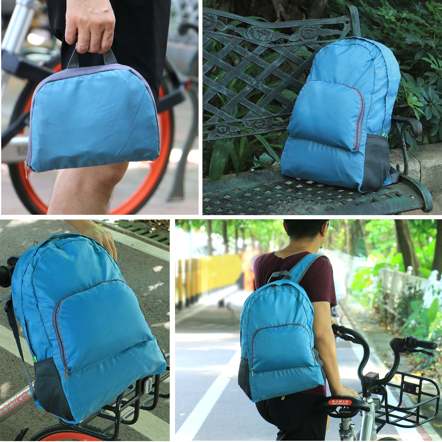 Kitdine Mochila Ultraligera Plegable Duradera Perfecta para Viajes Montañismo Mochila Compacta Carga de 20L (Azul)
