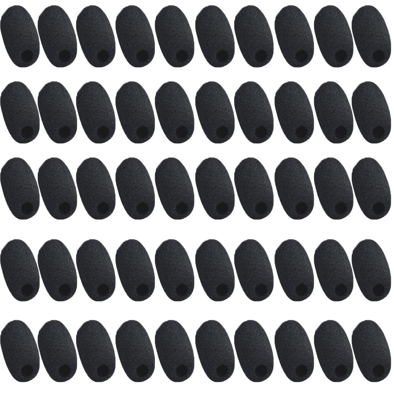 JCKD50pcs replacement microphone windscreens, microphone foam, sponge mini microphone headset windscreens, high-density foam microphone windscreens,for teaching, stage performance, conferences (black)