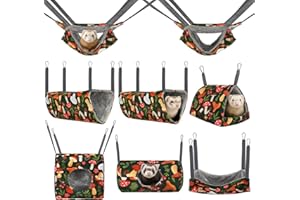 Hedgeink Ferret Hammock 8 Pack Guinea Pig Hammock Washable Rat Chinchilla Hammock Hamster Cage Accessories Cozy Ferret Bed Toys for Small Animals Pet Sugar Glider