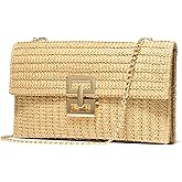 SWEETV CHUNLI Straw Purse Woven Beach Bag Summer Clutch Purse Boho Crossbody Bags for Women Small Raffia Shoulder Bag