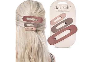 Kitsch Flat Claw Clips for Women - Strong Grip, Comfortable Design | Durable Plastic, Glossy Finish | Lay Down Claw Clip, Sty