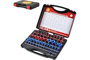 Housolution Thread Checker, 58PCS Nut and Bolt Thread Checker Set, 32 Standard and 26 Metric Bolt Size Finder for Quickly Ide