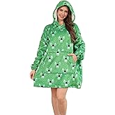 Wearable Blanket Hoodie for Adults, Oversized Sherpa Fleece with Sleeves & Pockets, Soft Hooded Blanket for Men & Women