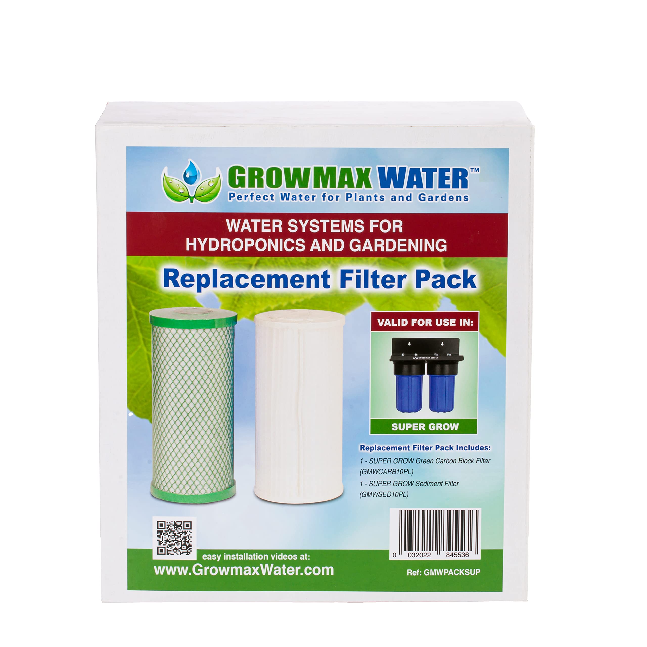 Super Grow 800 Filter Pack. Pack of 2 high Capacity Filters. Ideal for use in Large Gardens, Nurseries and Crops. GrowMax Water.