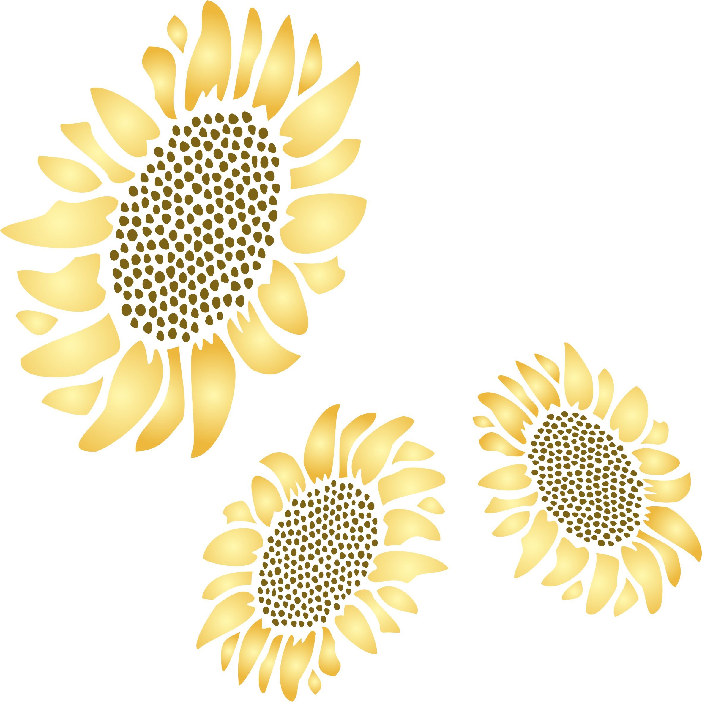 Sunflower Stencil - 26.5 x 26.5cm (M) - Reusable Large Fancy Floral Mural Wall Stencil Template