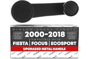 T1A Window Crank Handle Upgraded Metal, Left/Right - Compatible with 2005-2012 Ford EcoSport, 03-16 Ford Fiesta, 16-18 Ford Figo, 00-18 Ford Focus - Black - OEM 8S4Z-5423342-AB-MT, 2M55A23342AA3YY, 83276