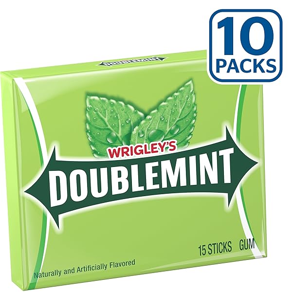 WRIGLEY’S DOUBLEMINT MINT GUM CHEWING GUM BULK PACK, 15 STICK (PACK OF 10)