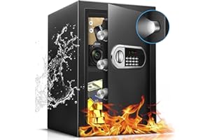 RETLLAS 3.1 Cu Ft Safe Box for Home Steel Electronic Digital Safety Box Personal Security Lock Box with LED Sensor Light Emer