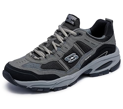 Skechers Sport Men's Vigor 2.0 Trait Memory Foam Sneaker, Charcoal/Black, 12 M US