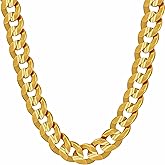 LIFETIME JEWELRY Gold Cuban Link Chain for Men - Real 24k Gold Necklace Plated - Lifetime Replacement - Durable Clasp (6mm & 9.5mm)