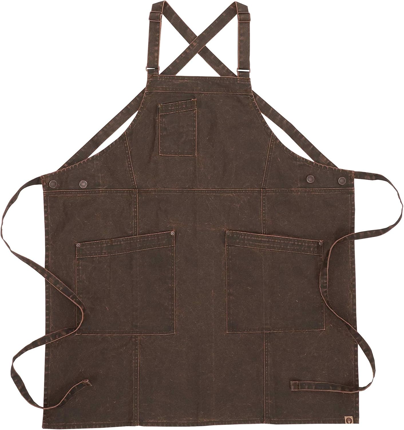 Chef Works unisex adult Denver Cross-back Bib Work Utility Apron, Choc/Rust, One Size US: Clothing