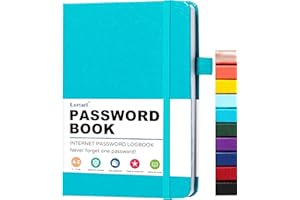 LORTARL Password Book with Alphabetical Tabs - Internet Address & Password Keeper Logbook, Hardcover Password Notebook for Password Organization