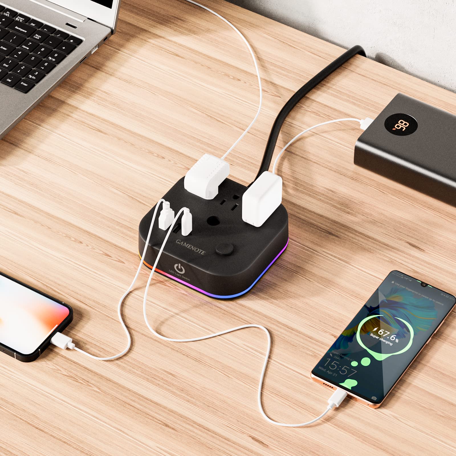 Mua Gamenote RGB Headphone Stand & Power Strip 2 in 1 Desk Gaming ...