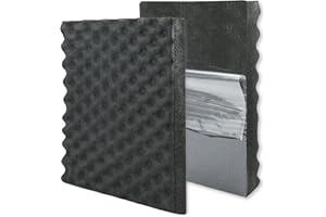 BXI Soundproofing Closed Cell Foam - 2 Pack Self-Adhesive 16'' X 12'' X 1.8'' Thickened Egg Crate Sound Proof Foam - Acoustic Foam Panels Great for Noise & Thermal Insulation (Black)