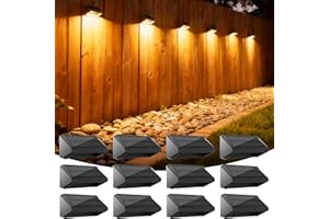 KEILAIMO Solar Fence Lights Outdoor, 12 Pack Ultra-Bright 100 Lumens Fence Lights Solar Powered, IP65 Waterproof, 9 Color Modes, 12+ Hours Lighting Decor for Backyard/Patio/Deck/Wall/Pool