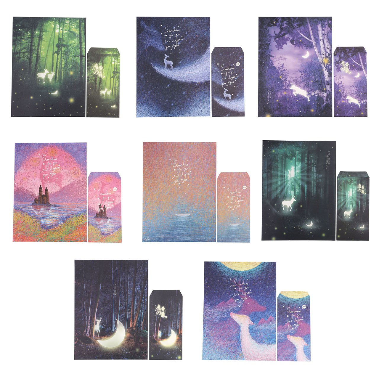 Luminous Writing Stationary Paper Letter Set, Yoption Writing Paper and Envelopes Set, 48 Pcs Creative Romantic Love Letter Writing Paper & 24 Luminous Envelopes (Luminous Stationery Envelopes Suit)