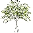 Ttranewsoo 4Pcs Artificial Greenery Stems, 43.4" Nandina Branches Tall Faux Plant Stems for Vase, Greenery Decor Stems Leaves Bunches for Shop Garden Office Home Décor