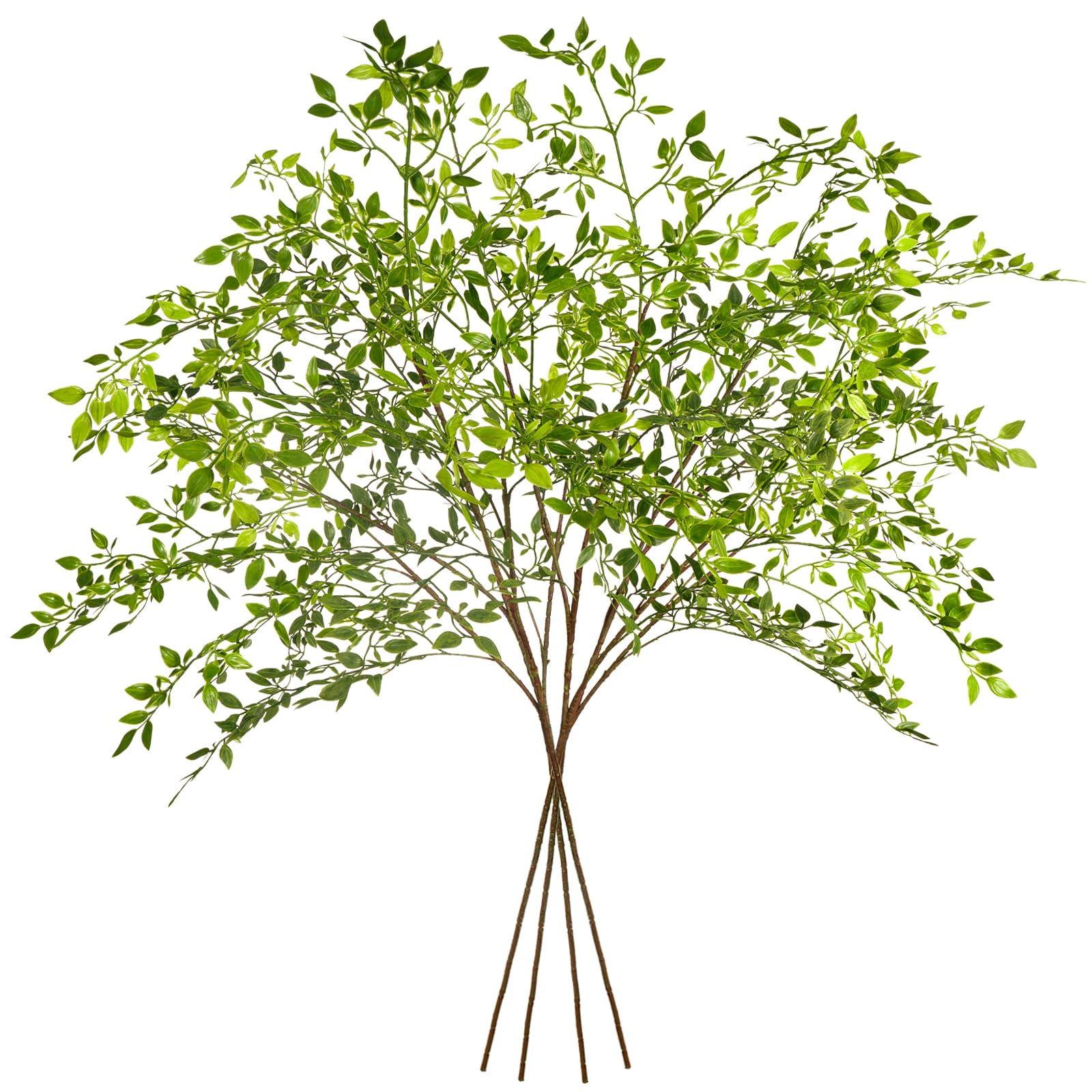 Photo 1 of Ttranewsoo Artificial Greenery Stems, 43.3" Nandina Branches Tall Faux Plant Stems for Vase, Greenery Decor Stems Leaves Bunches for Shop Garden Office Home Décor(4Pcs,Green)