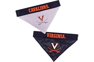 Pets First Collegiate Pet Accessories, Reversible Bandana, Virginia Cavaliers, Small/Medium