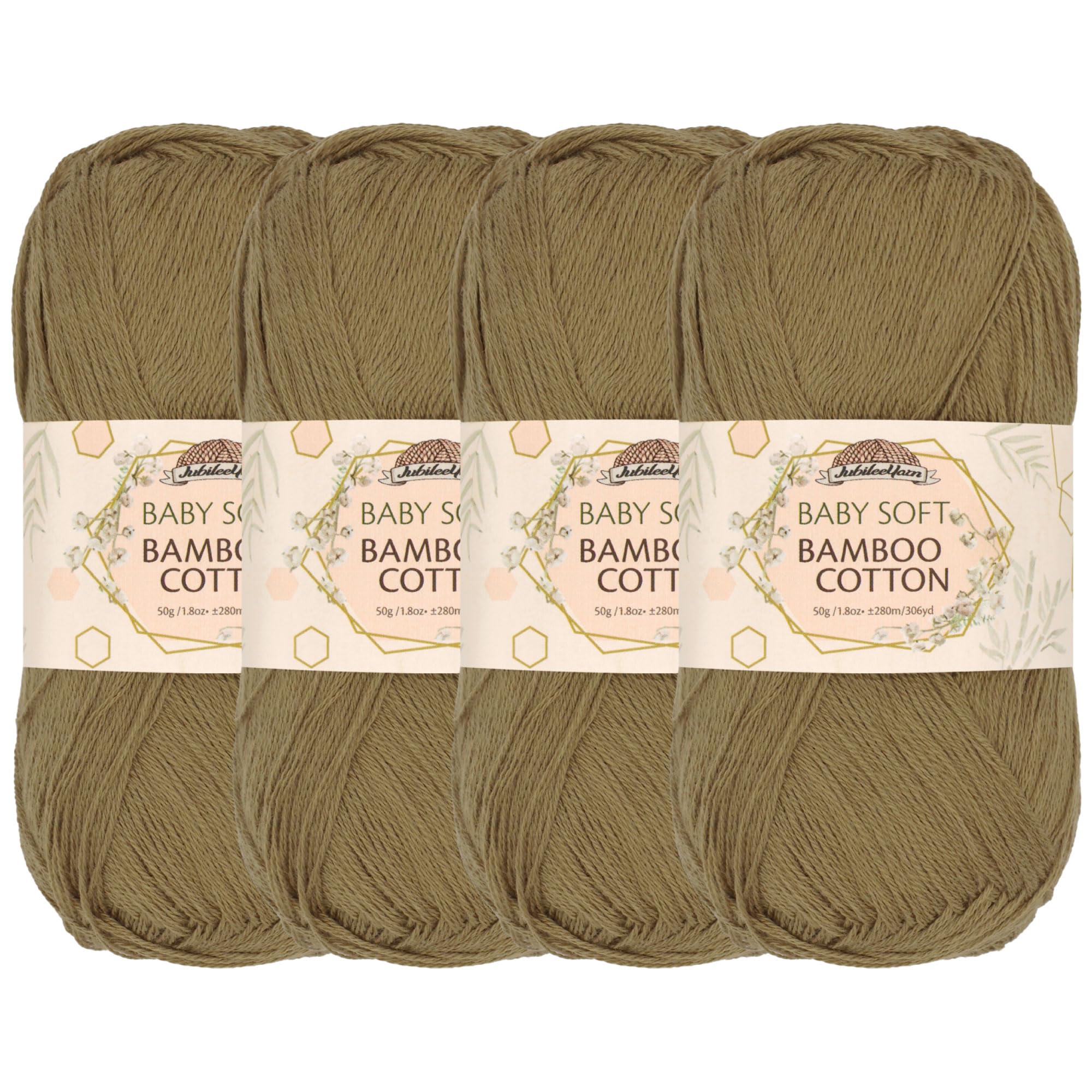JubileeYarn Baby Soft Bamboo Cotton Yarn - 50g/Skein - Chestnut Brown - 4 Skeins — image 1