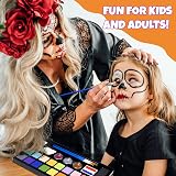 Hmeuest Face Painting Kit 20 Colors Non-Toxic Washable Glitter Stencils view 5