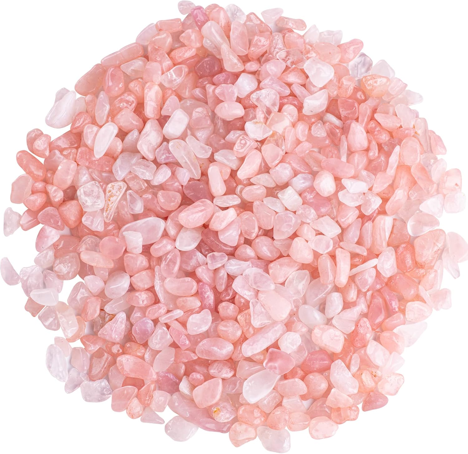 Hardscaping Materials - UFEEL Rose Quartz Tumbled Chips Stone Crushed Crystal Quartz Irregular Shaped Stones for Home Decorative Stones Vases Plants Succulents Cactus 1pound (About 460 Gram)