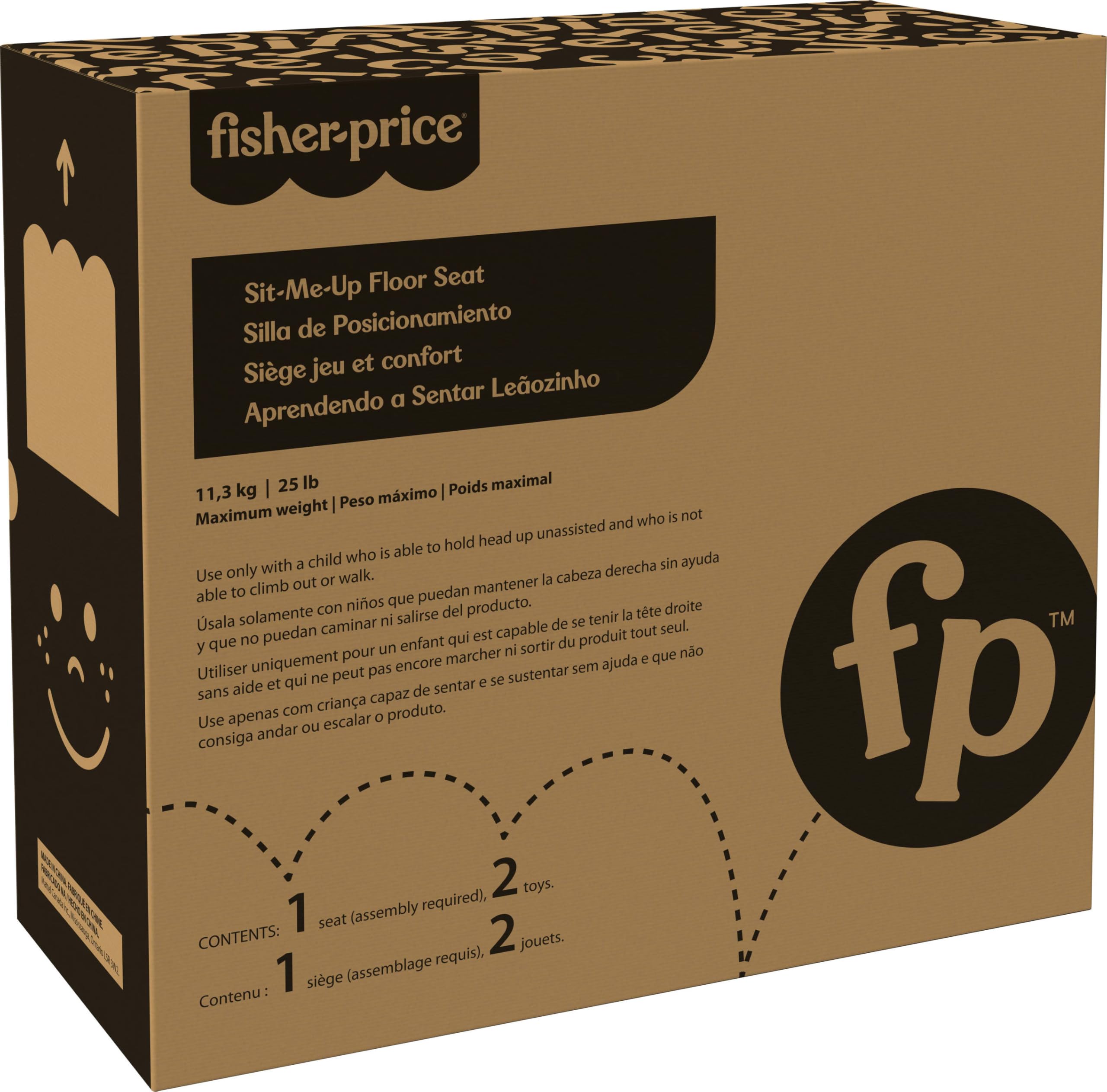 Fisher-Price Portable Baby Chair, Cute Cow Sit-Me-Up Floor Seat with BPA-Free Teether & Clacker Newborn Developmental Toys (Amazon Exclusive)