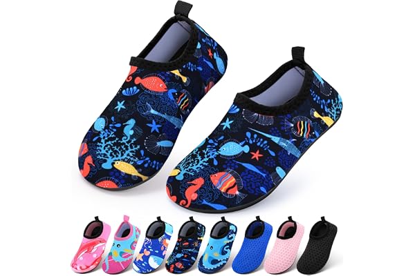 Kids Boys Girls Swim Water Shoes, Toddler Kids Swim Water Shoes Non-Slip Quick Dry Beach Shoes,Barefoot Sports Shoes Aqua Socks for Beach Outdoor Sports
