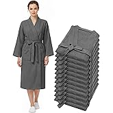 Panitay Women's Waffle Knit Robes Thin Spa Bath Robe Bulk Hotel Lightweight Commercial Soft for House Shower Party