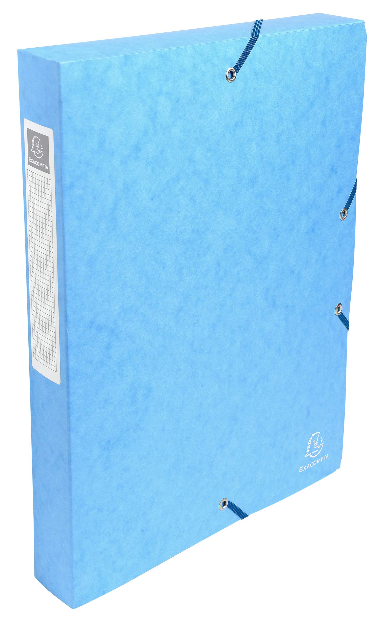 Exacompta - Ref 50406E - Pressboard Filing Box - 250 x 330mm in Size, Suitable for Holding A4 Documents, 4cm Spine, 600gsm Genuine Pressboard, Spine Label - Turquoise