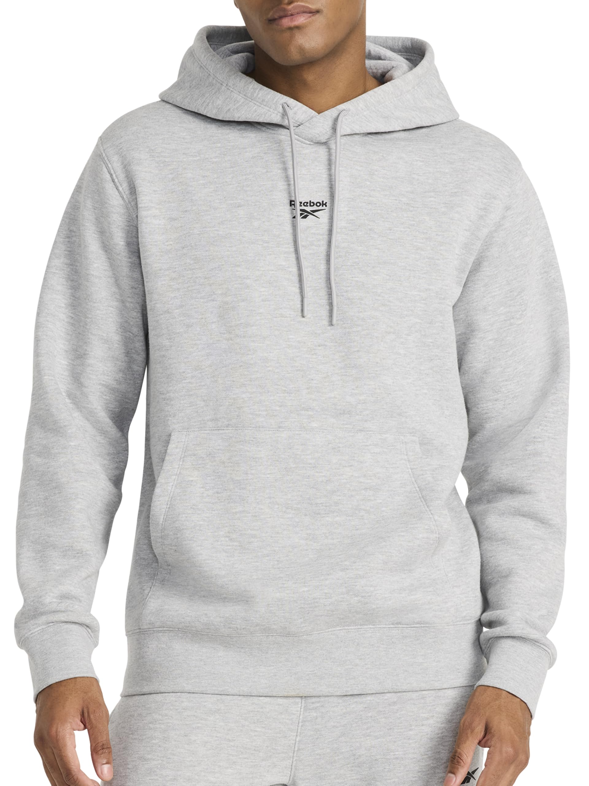 Photo 1 of ****DIRTY & STAINED**** Reebok Men’s Finisher Hoodie, Standard Fit, Midweight Cotton-Poly Fleece Fabric, Grey Heather, Small