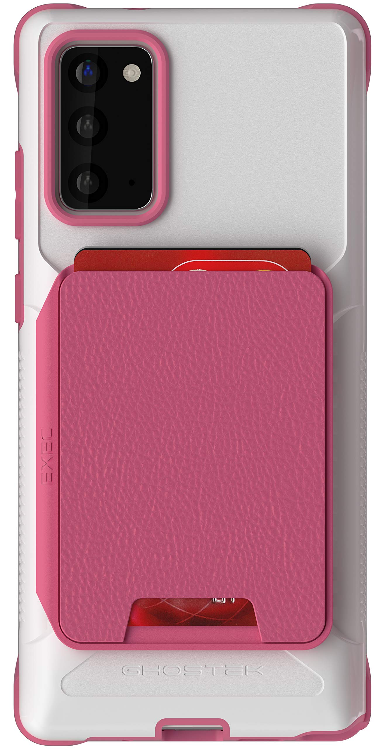 Ghostek Exec Galaxy Note 20 Wallet Case for Women with Pink Leather Card Holder Slot Built-in Magnet for Magnetic Car Auto Air Vent Mounts Premium Design for 2020 Galaxy Note20 5G (6.7 Inch) - (Pink)
