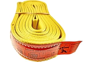 DD SLING & SUPPLY, INC. DD Sling. Multiple Sizes in Listing! (Made in USA) 2"x16', 2 Ply, Nylon Lifting Slings, Eye & Eye, 5.100 Choker, 12.800 Basket Load Capacity (USA Made Nylon Webbing) (2"x16')