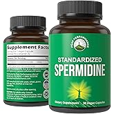 Spermidine Supplement Ultra High Strength Standardized to 99% Spermidine Trihydrochloride. More Potent Than Wheat Germ Extract. Vegan Capsules for Healthy Aging, Longevity. USA Tested Supplements