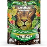 GreenGro All Purpose Organic Fertilizer 5-5-5, 4 lb | Biochar, Mycorrhizae, Beneficial Bacteria, Humic Acid, Vegetables, Trees, Shrubs, Houseplants, Indoor &amp; Outdoor