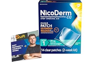 NicoDerm CQ 21 mg Step 1 Nicotine Patches to Help Quit Smoking with Behavioral Support Program - Stop Smoking Aid, 14 Count