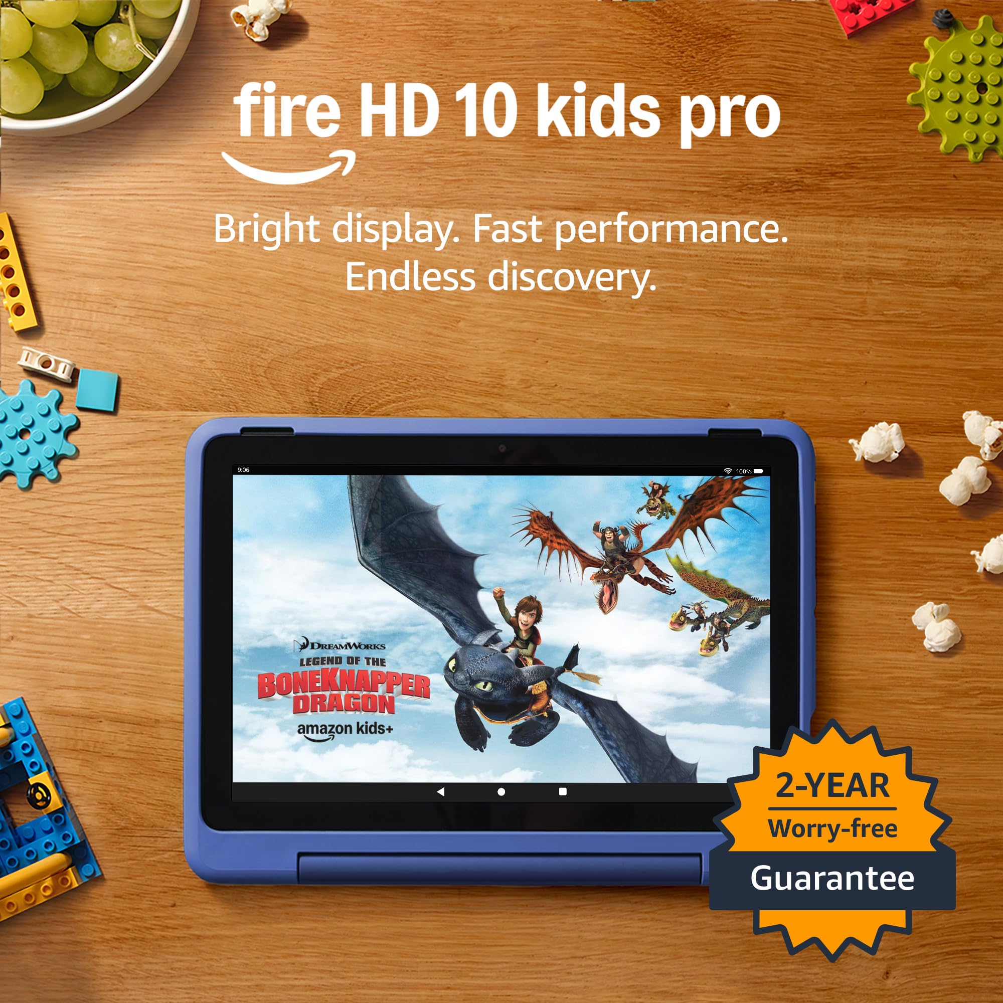 Amazon Fire HD 10 Kids Pro tablet (newest gen)| ages 6–12, long battery life, includes ads-free books, games, apps and videos that children love, 10.1