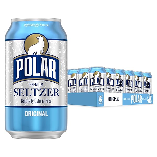 POLAR SELTZER WATER ORIGINAL, 12 FL OZ CANS, 18 PACK