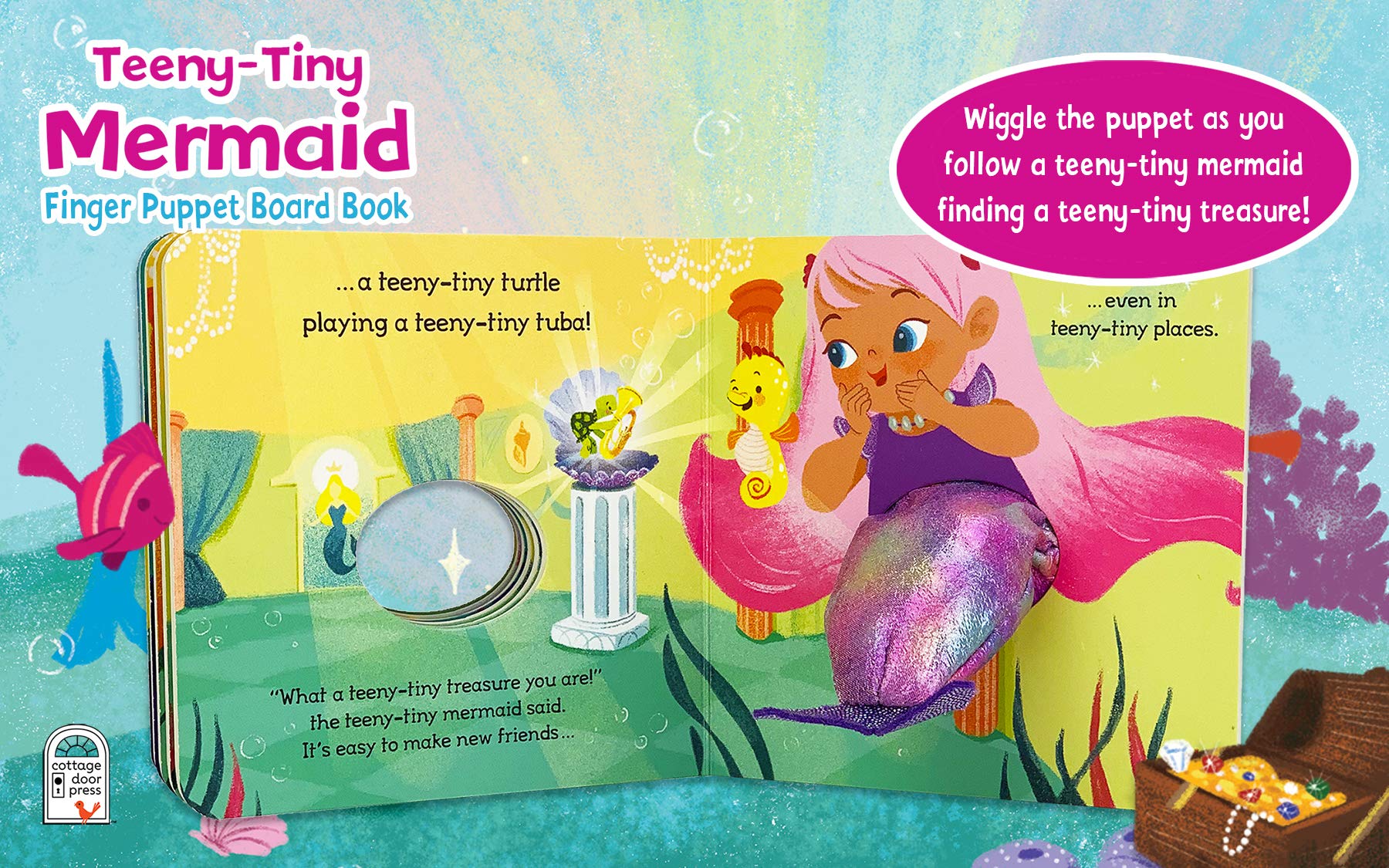 Teeny Tiny Mermaid Finger Puppet Board Book, Mythical & Magical Book for Mermaid Lovers Ages 1-4