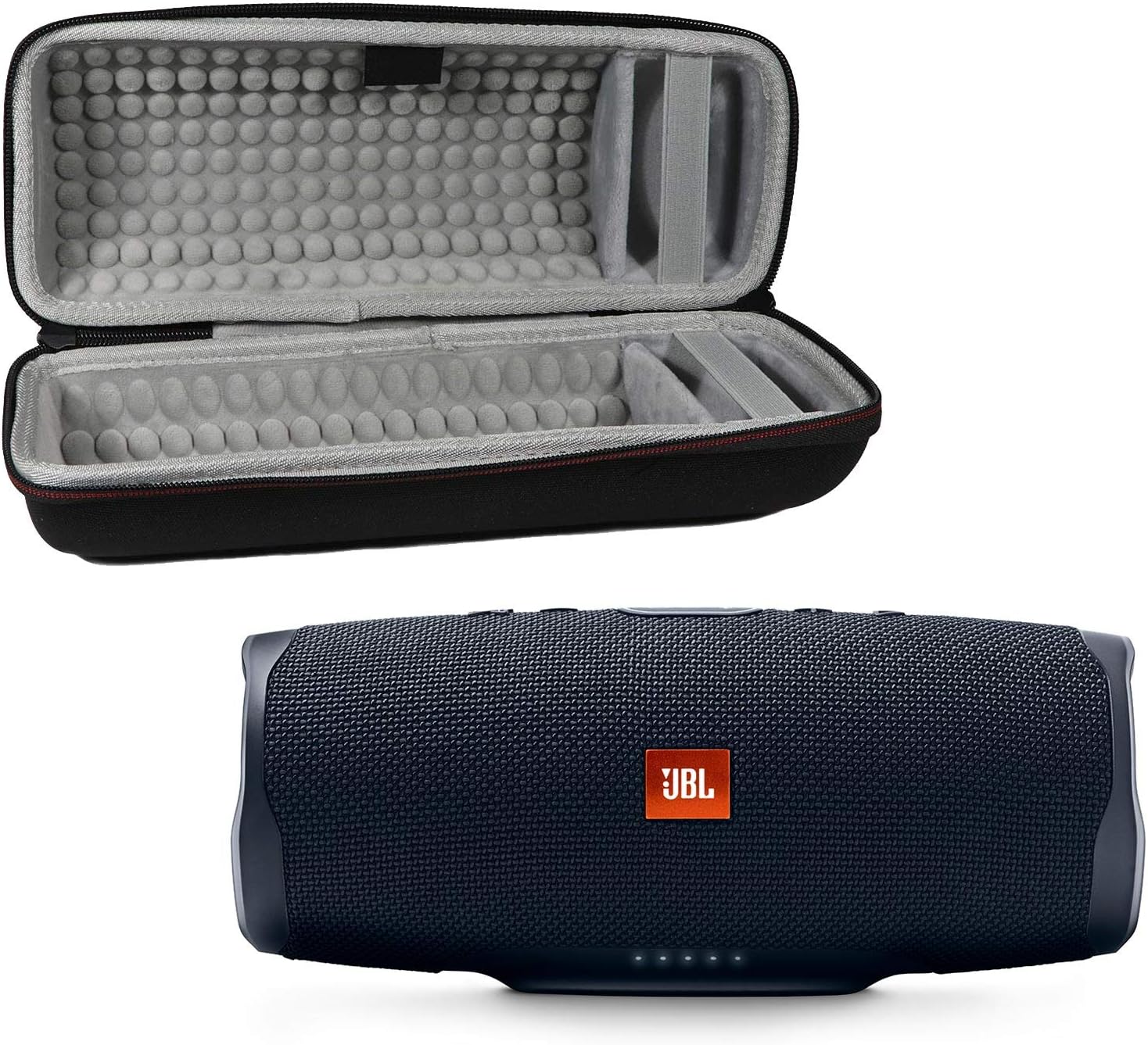 JBL Charge 4 Waterproof Wireless Bluetooth Speaker Bundle with Portable Hard Case - Black