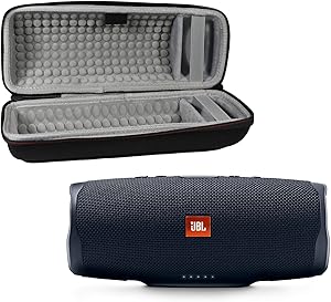 JBL Charge 4 Waterproof Wireless Bluetooth Speaker Bundle with Portable Hard Case - Black