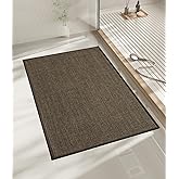 chakme Bathroom Rugs Mat 24x17, Ultra Thin Non Slip Bath Mat Small Quick Dry Absorbent Bath Mat for Bathroom Floor, (Brown, 24"x17")