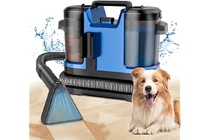 Vaconly Portable Spot Cleaner Machine for Carpet and Upholstery - 18Kpa Carpet Cleaner with Dual BrushHeads, Easy Move, Cleaning Machine for Furniture, Couch, Stairs, Car and Pet Stain, Blue