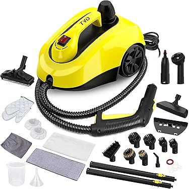 Sweepcent 1500W Steam Cleaner - 1.5L Tank, 294°F, 6-in-1 With 8 Attachments For Floors, Grout, Cars, UL Certified