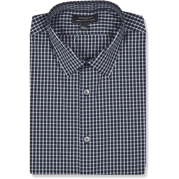slim fit dress slacks Banana Republic Men's Red and White Plaid Classic Fit Long Sleeve Dress  Shirt