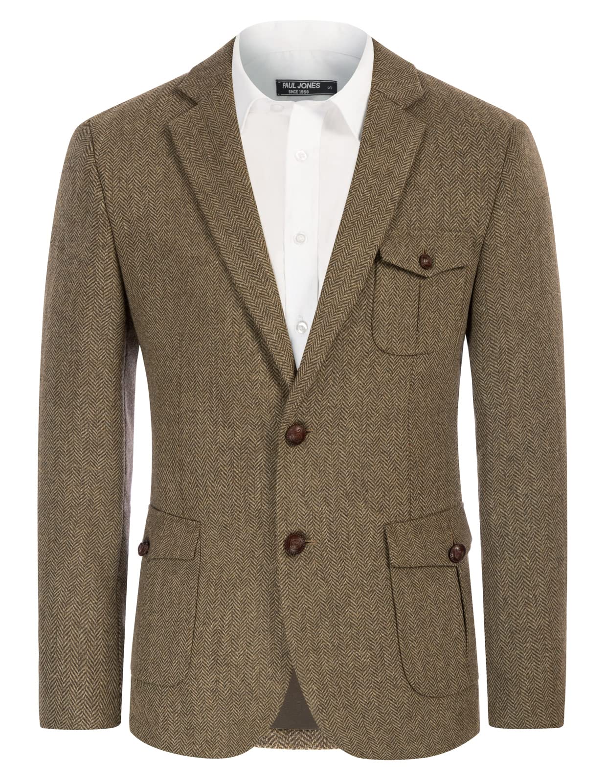 Vintage Tweed Men's Safari Jacket With Belt – Hunting Coat / Formal Business Blazer – Plaid, Custom Sizes